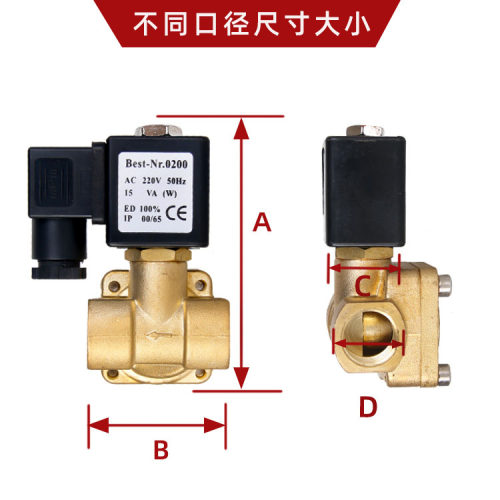 SENYA森亚0927200常闭空压机先导式电磁阀16KG水阀气阀水阀220V24 - 图1