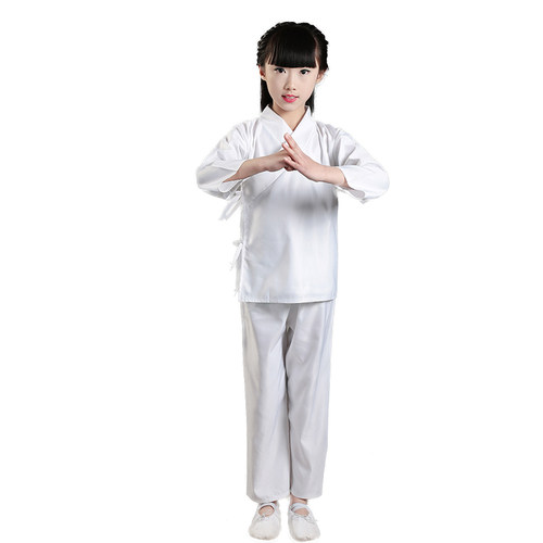 古装汉服男女儿童中衣打底内衬白色贡缎古代内衣睡衣套装表演出服 - 图3
