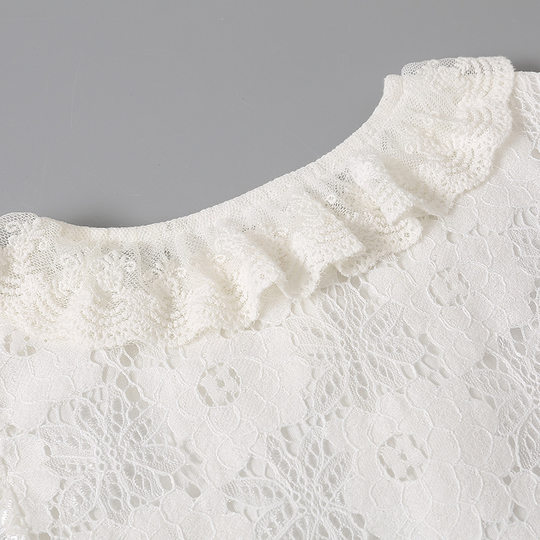 New short-sleeved girls' shawl summer white dress