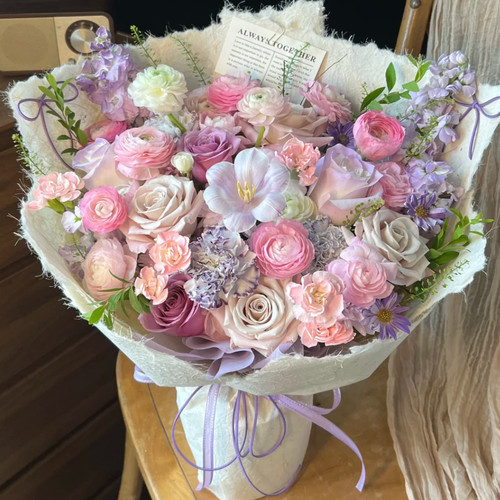 繁花阁送老婆奶油桃子大丽花仙子之吻蔷薇吸染鲜花速递北京花 - 图3