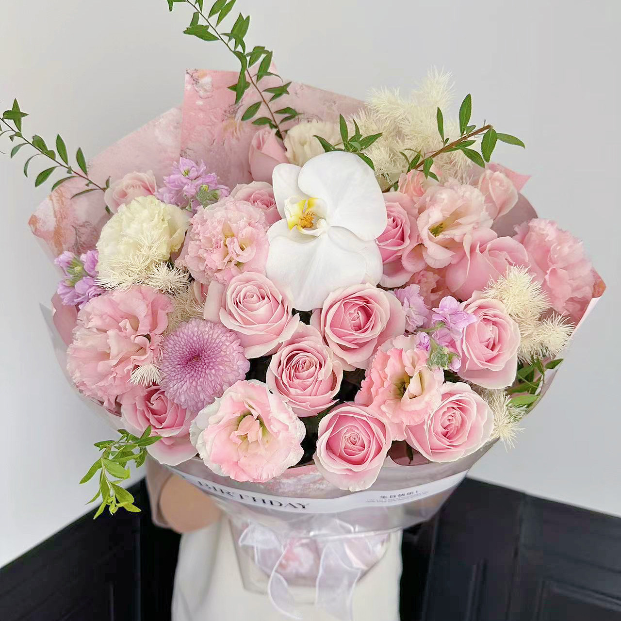 北京鲜花速递同城新中式生日花束天津送女友繁花阁玫瑰花教师节