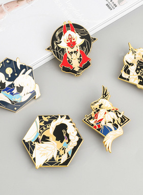 sky光遇胸针 二次元动漫周边白鸟平菇 珐琅别针 包包服装饰品