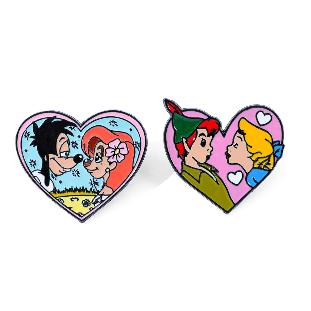 欧美影视卡通人物金属徽章爱心造型小狗情侣合金胸针配饰别针装饰,淘宝优惠券,粉丝福利购,淘宝优惠卷