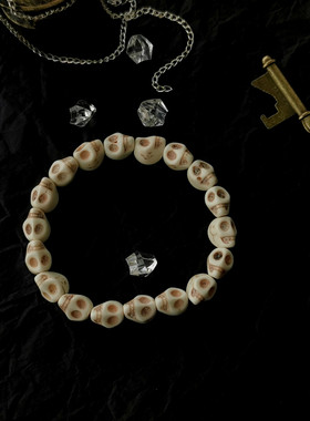 小众骷髅头暗黑欧美朋克哥特骷髅首饰手链男女