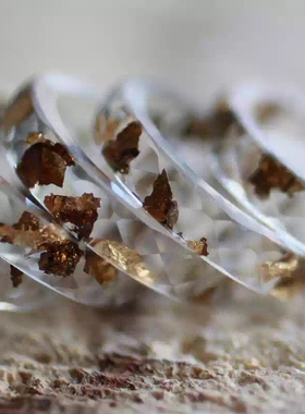 手工透明金箔戒指树脂