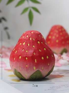 草莓木雕莓有烦恼手工木雕diy