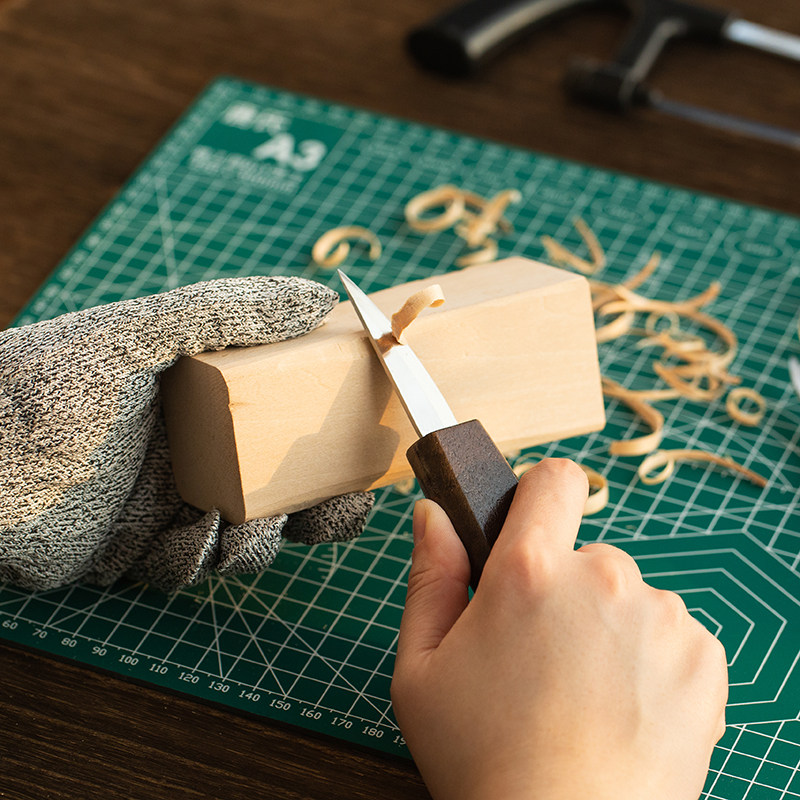 木工雕刻刀DIY手作木雕胡桃木铬钒钢圆柄弯刀削木刀挖勺刀木刻刀 - 图1