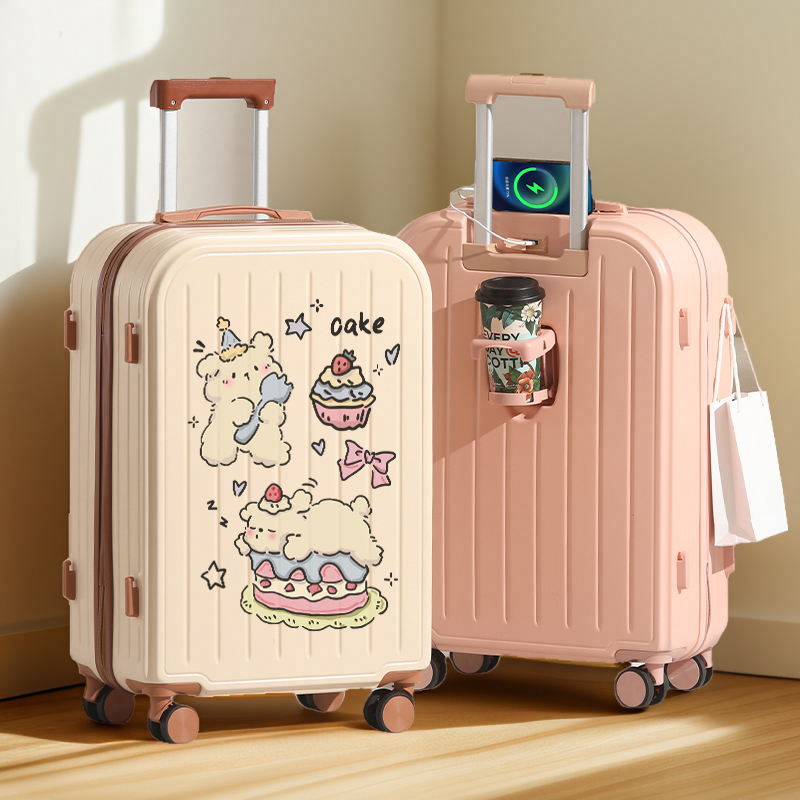 行李箱新款学生密码箱女大容量静音拉杆箱小型20寸高颜值登机皮箱 - 图1