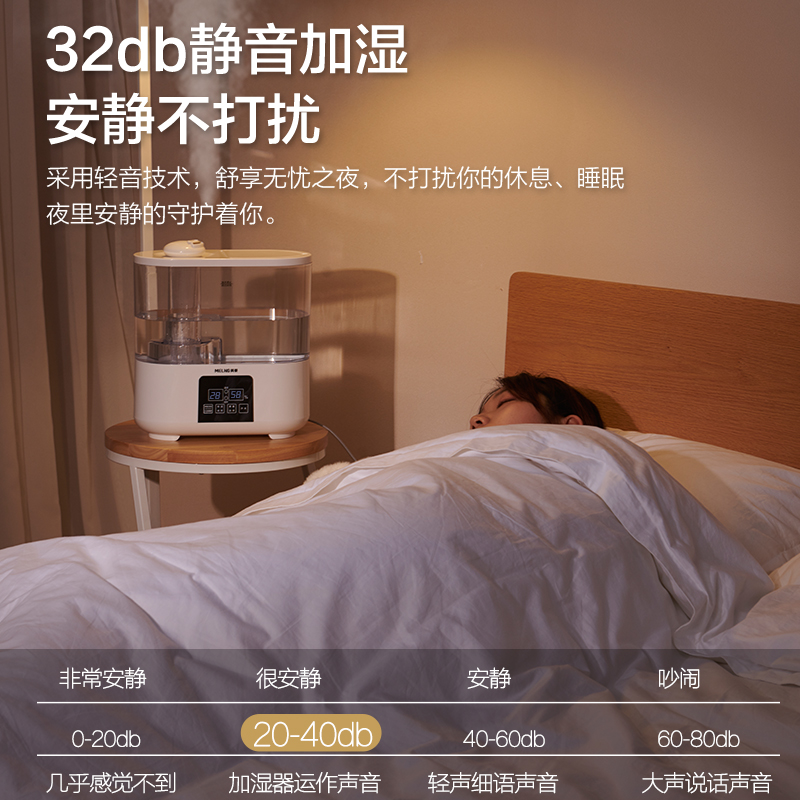 美菱翁格玛利专卖店美菱加湿器家用静音卧室空调大雾量孕妇婴儿小型净化空气香薰喷雾3