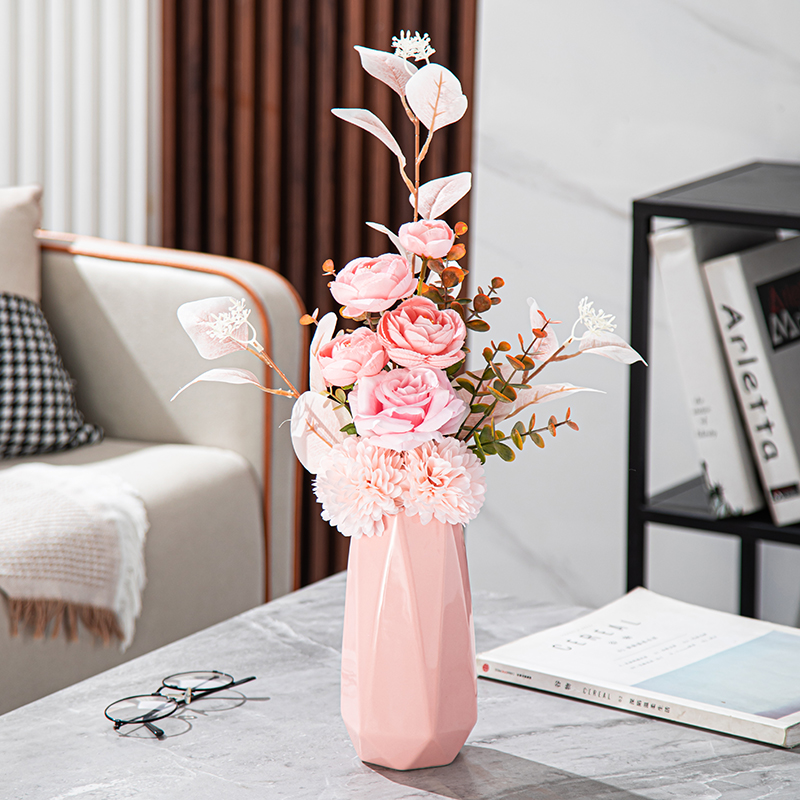 北欧简约陶瓷花瓶餐桌假花仿真花花束家居客厅玄关花艺装饰摆件,淘宝优惠券,粉丝福利购,淘宝优惠卷