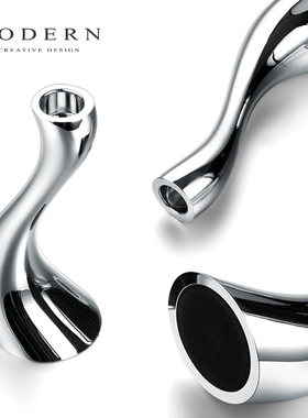 摩登MODERN不锈钢天鹅轻奢网红北欧烛台装饰浪漫餐桌家饰创意摆件