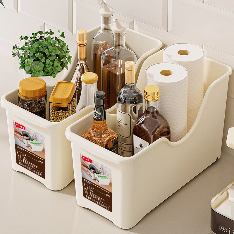 锅具收纳盒带轮厨房橱柜整理盒滚轮收纳神器拉篮储物盒置物架 - 图2