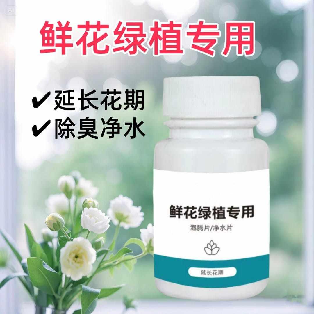 二氧化氯鲜花泡腾片84幼儿园养花绿植专用杀菌片插花卉切花保鲜剂,淘宝优惠券,粉丝福利购,淘宝优惠卷