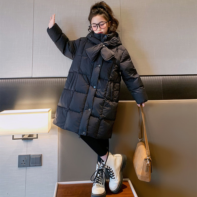 女童冬装羽绒服2025新款90白鸭绒上衣女孩中大儿童加厚外套中长款,淘宝优惠券,粉丝福利购,淘宝优惠卷