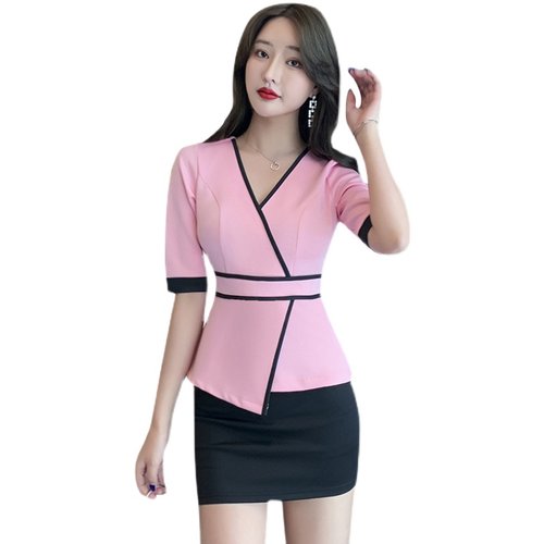 足疗技师工作服气质套装2025新款足浴店养生气质高端美容院美容师 - 图3