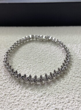 V金镀咪金欧美时尚潮酷铆钉手链18K玫瑰金精工CNC子弹头带钻手镯