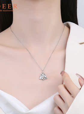 星愿七夕树纯银项链小众原创设计一鹿有你贝母吊坠圣诞礼物送女友