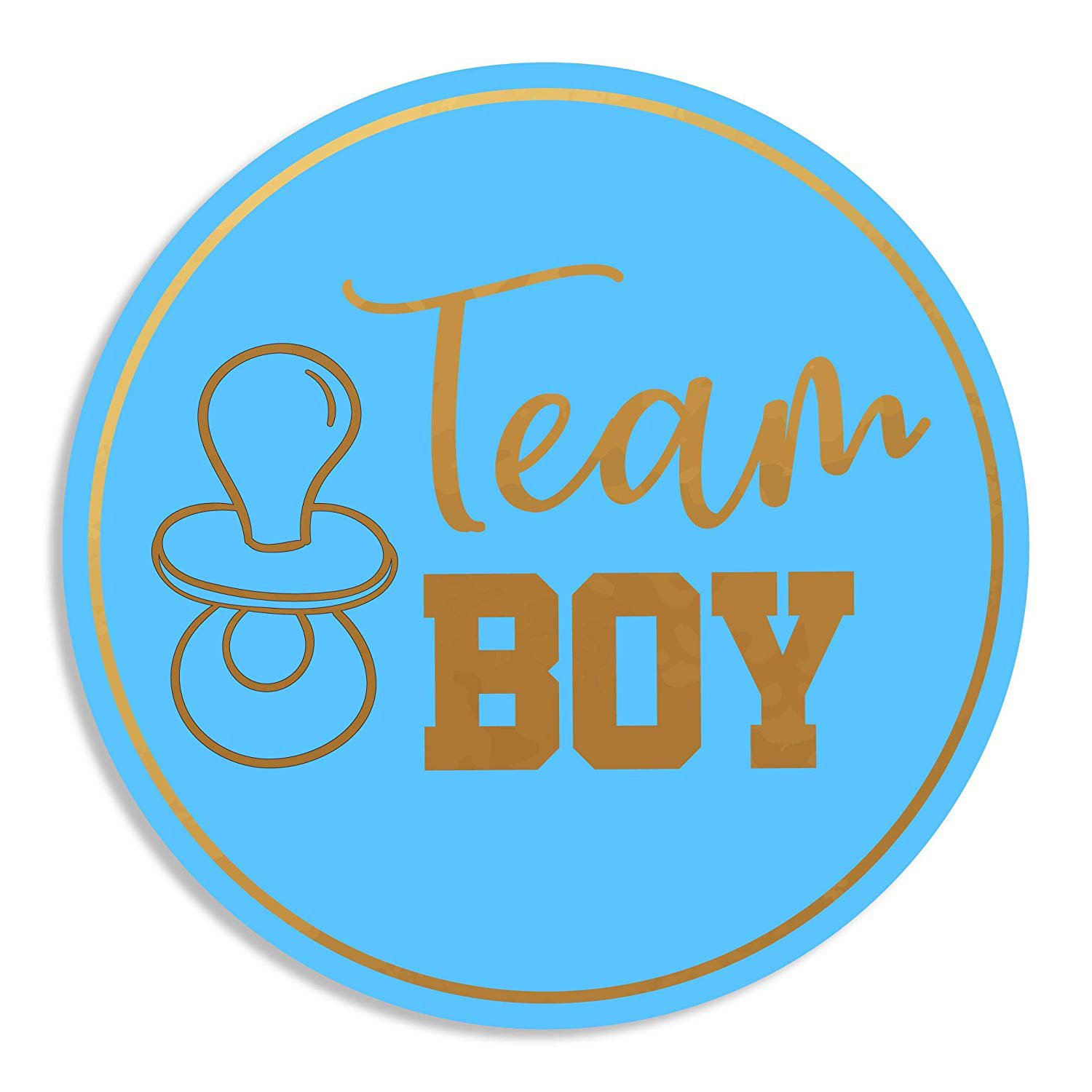 Team Boy Team Girl 时尚可爱性别揭示贴纸烫金不干胶标签 - 图0