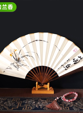 手绘折扇洒金扇子定制书画