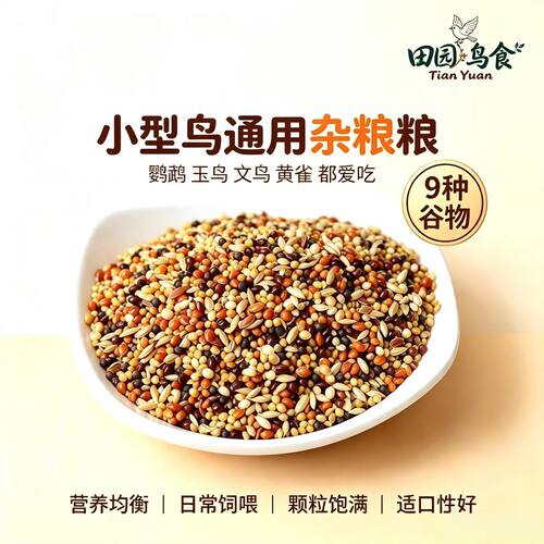 谷子杂粮虎皮牡丹鹦鹉混合鸟粮专用饲料日常喂食黄雀黄鸟食玉鸟 - 图2