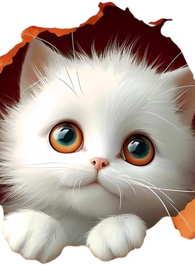 爆款可爱创意猫咪贴画房间墙壁车身划痕遮瑕车贴美化防水自粘贴纸