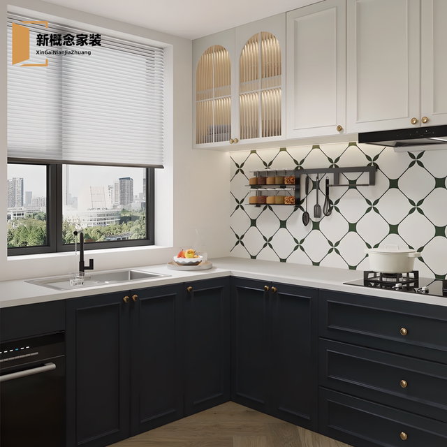 Customized cabinet doors, custom-made solid wood painted blister door panels, custom-made French kitchen cabinet door panels, PET whole-house customization