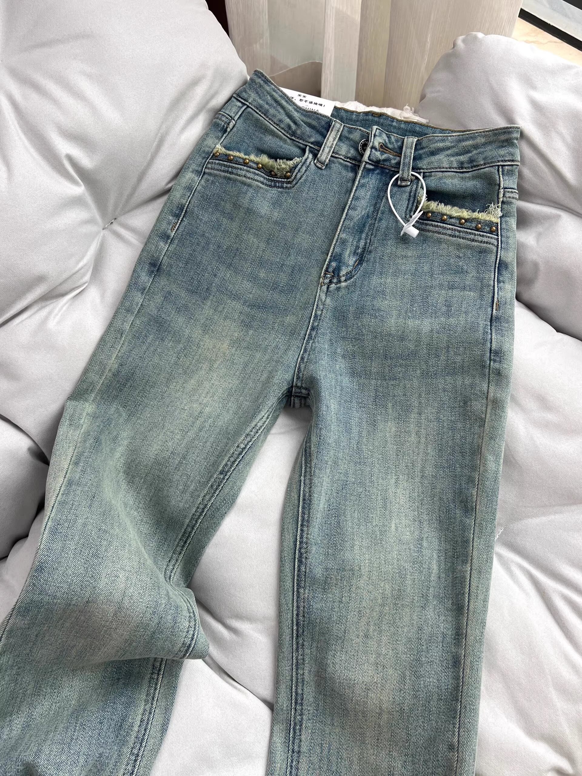 谁穿谁好看美式辣妹微喇牛仔裤女春秋2025新款显瘦百搭休闲裤,淘宝优惠券,粉丝福利购,淘宝优惠卷