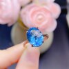 Swiss blue topaz ring, main stone size 10*13mm, 925 silver precision inlay. Hydrating water