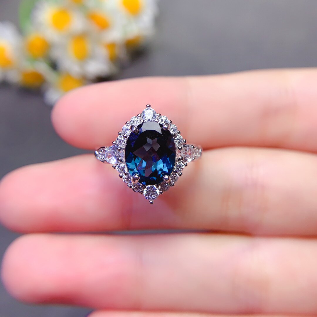 London Blue Topaz Ring Pure Body High Quality