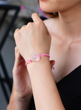 招桃花手工爱情粉色饰品编织绳