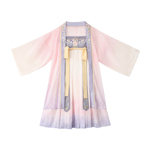 锦仙谣汉服女童春季新品两件套裙女宝宝连衣裙古风襦裙桃花酿 - 图3
