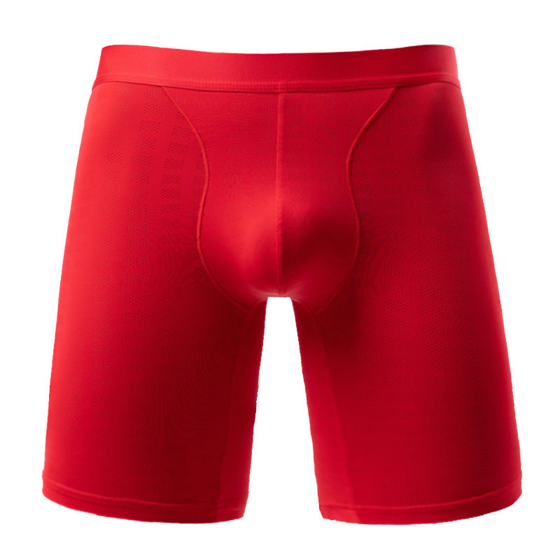 本命年红色内裤男士冰丝网孔透气平角裤防磨腿加长款跑步运动裤头,淘宝优惠券,粉丝福利购,淘宝优惠卷