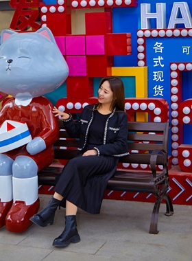 玻璃钢雕塑大型卡通店门口猫摆件