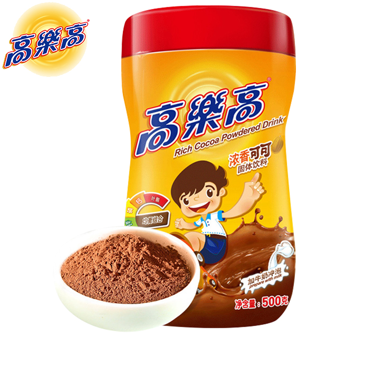 高乐高巧克力粉罐装500g原味coco粉早餐热饮料速溶儿童热饮冲饮-图0