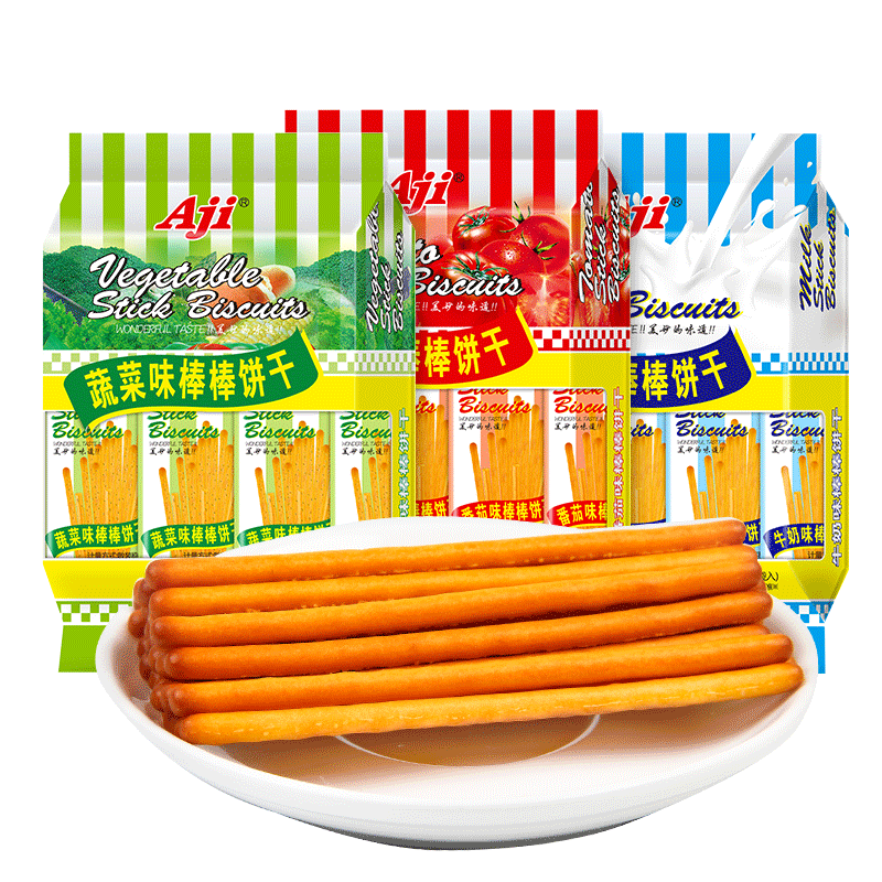 满45包邮 Aji棒棒饼蔬菜早餐饼干儿童创意棒棒饼干条休闲零食 虎窝淘