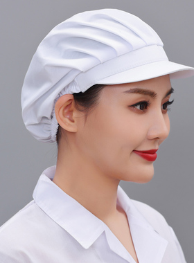 工作帽女餐饮工厂鸭舌帽男网帽