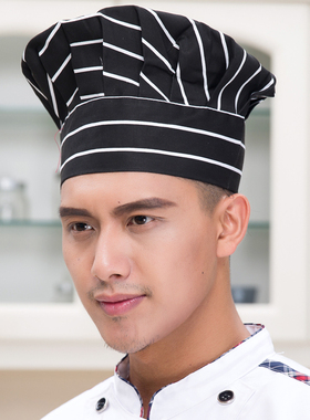 厨房酒店工作帽布男女帽子厨师帽