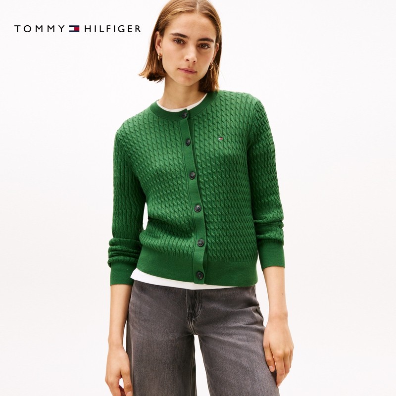 Tommy25秋冬新款女装纯棉圆领麻花慵懒针织开衫毛衣外套新年礼物,淘宝优惠券,粉丝福利购,淘宝优惠卷