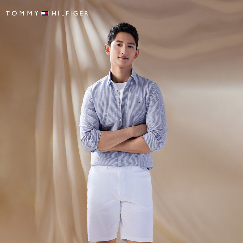 【易打理】Tommy秋冬男女肌理不易皱商务休闲修身长袖衬衫外套