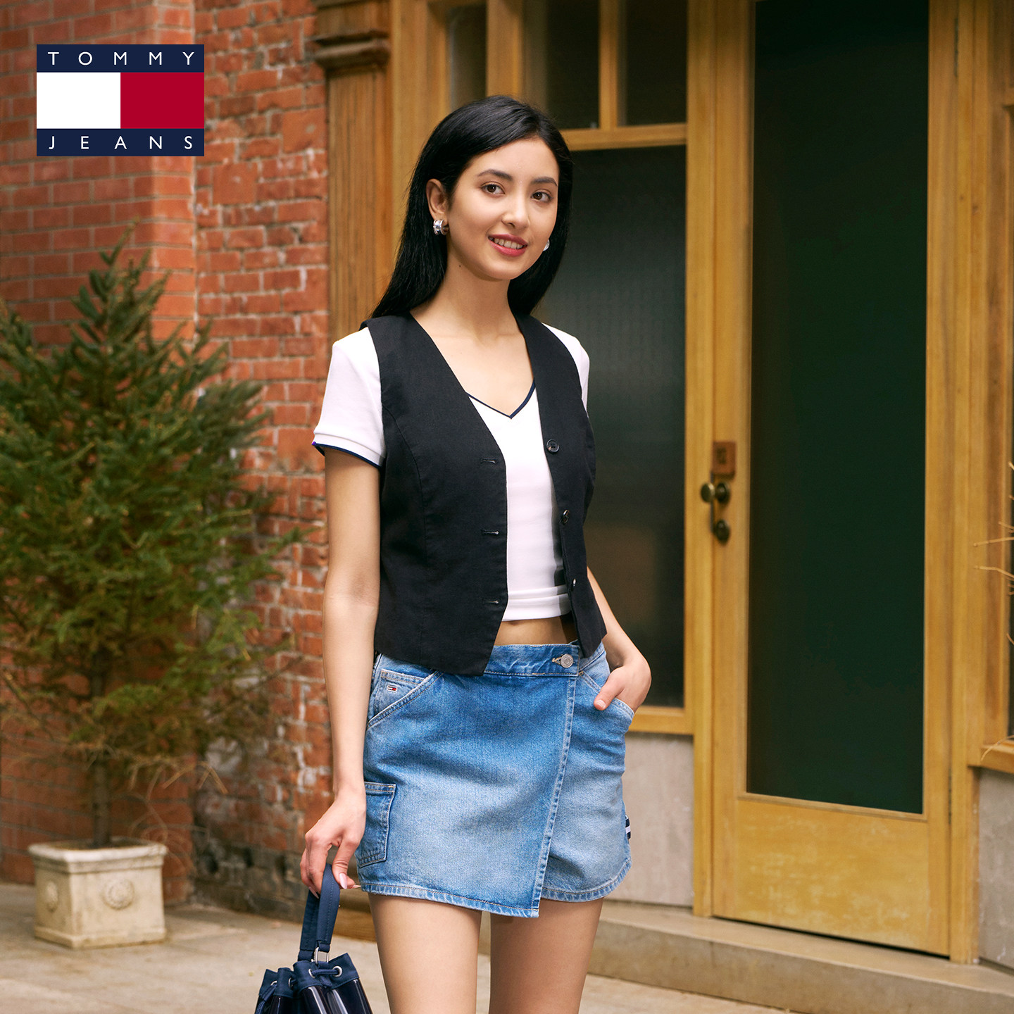 【亚麻混纺】Tommy26春夏新款女装商务休闲通勤叠穿V领西装马甲