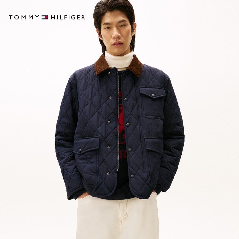 【菱格绗缝】Tommy25秋冬男装巴恩风灯芯绒翻领棉服夹克新年礼物,淘宝优惠券,粉丝福利购,淘宝优惠卷