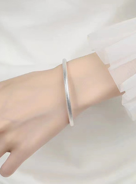 古法传承足银9999纯银手镯实心