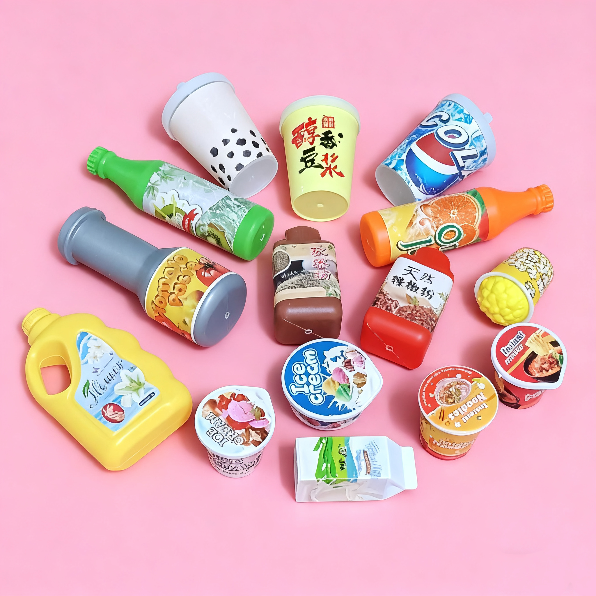 儿童过家家仿真汽水饮料瓶微缩食玩奶茶豆浆杯牛奶小摆件早教模具,淘宝优惠券,粉丝福利购,淘宝优惠卷