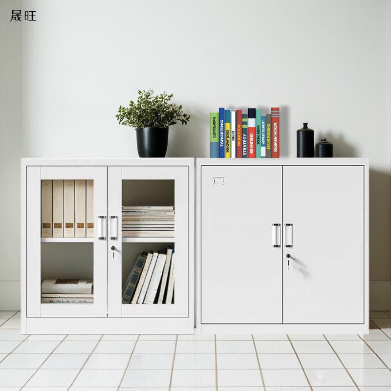 钢制办公室铁皮办公文件柜矮柜公司资料带锁柜档案储物落地柜柜子 - 图1