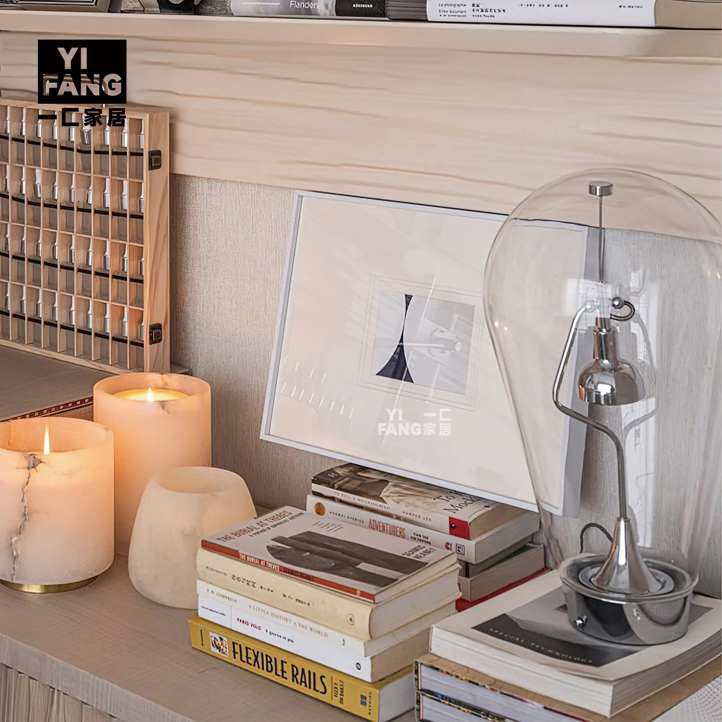 一匚 现代大理石蜡烛杯香薰花艺装饰画 样板房书桌书架书柜摆件,淘宝优惠券,粉丝福利购,淘宝优惠卷