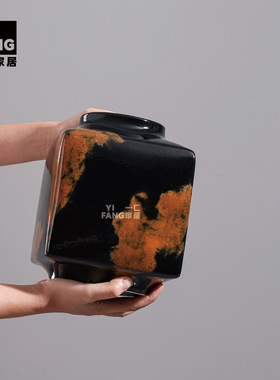 一匚复古几何陶瓷花瓶摆件