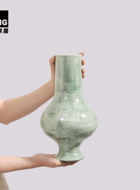 一匚新中式纹理陶瓷花器装饰品