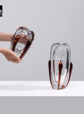 轻奢中古风手工玻璃花瓶