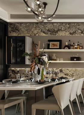 一匚 样板间售楼部水吧台酒柜酒具摆件 雪茄盒装饰画创意装饰摆设