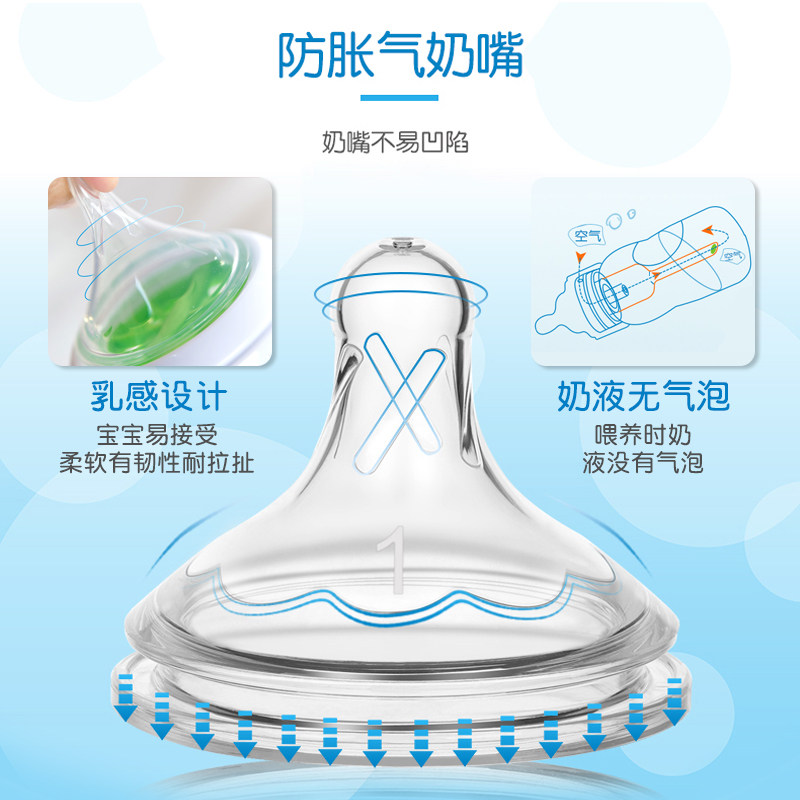 布朗博士奶嘴宽口径plus系列原装段 小孩子母婴奶嘴/安抚奶嘴